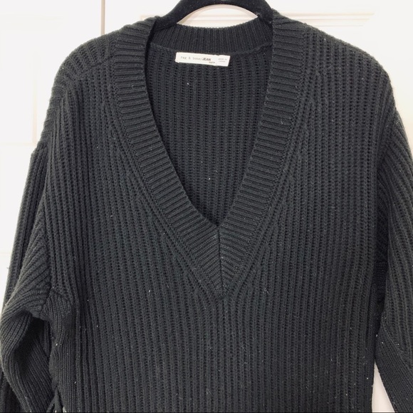 Rag & Bone Ivy Tie Wool Knit Sweater in Black XS - Picture 4 of 10